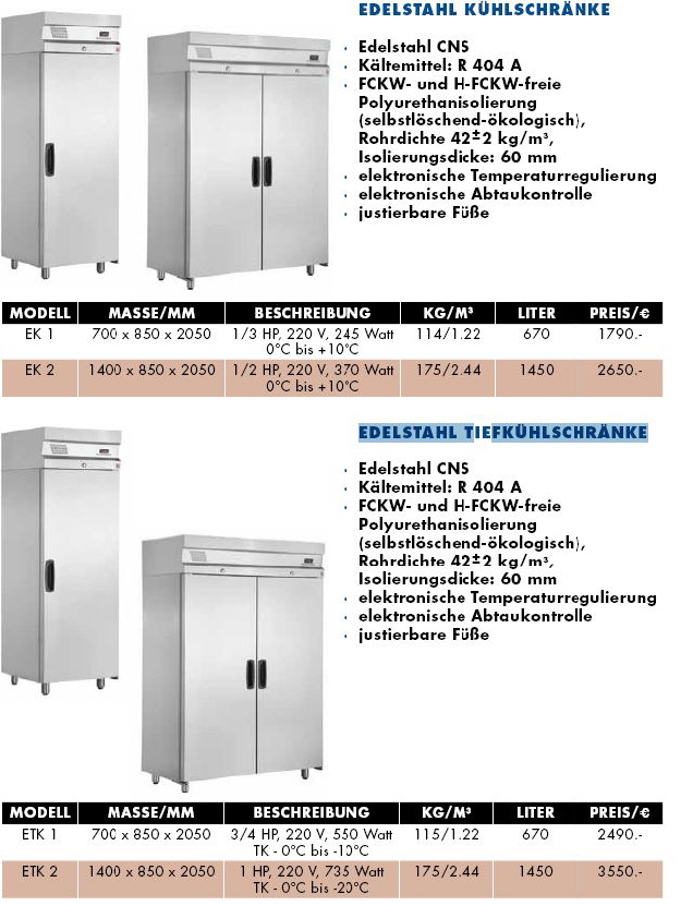 Edelstahl tiefkhlschrnke